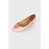 Embossed leather flats