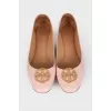 Embossed leather flats