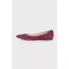 Suede ballet flats with pointed toe