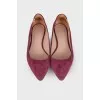 Suede ballet flats with pointed toe