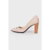 Beige suede shoes