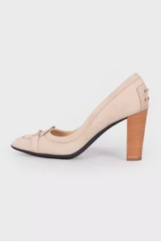 Beige suede shoes
