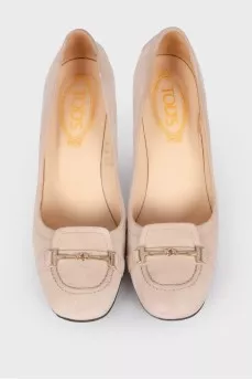 Beige suede shoes