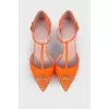 Orange shoes with rhinestones
