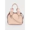 Beige leather bag with thin strap