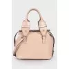 Beige leather bag with thin strap
