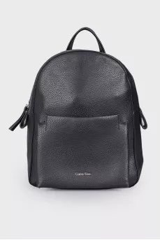 Black leather backpack