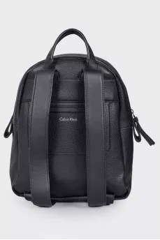 Black leather backpack