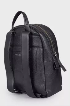 Black leather backpack