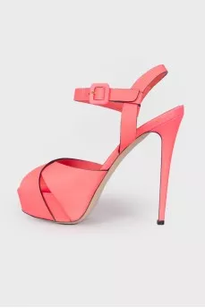 Pink heeled sandals