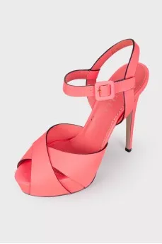 Pink heeled sandals