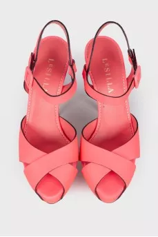 Pink heeled sandals