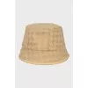 Panama hat in branded print