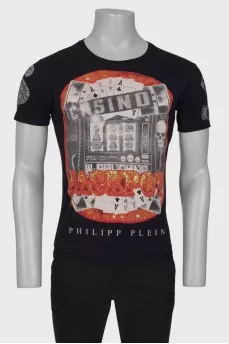 Men's black printed t-shirt