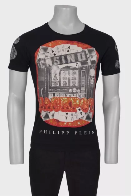 Men's black printed t-shirt