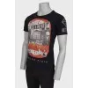 Men's black printed t-shirt