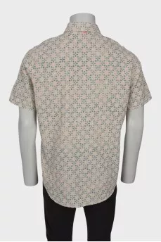Мужская рубашка с коротким рукавом в принт