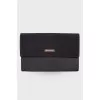 Textile black cosmetic bag