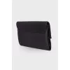 Textile black cosmetic bag
