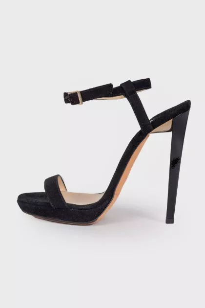 Black high heel sandals