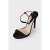 Black high heel sandals