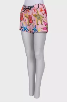 Pink nautical print shorts