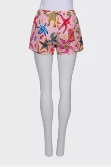 Pink nautical print shorts