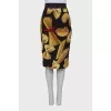 Straight silk skirt