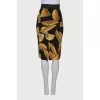 Straight silk skirt