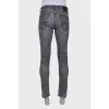 Men's gray ripped jeans