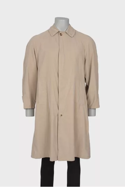 Men's single-breasted trench coat