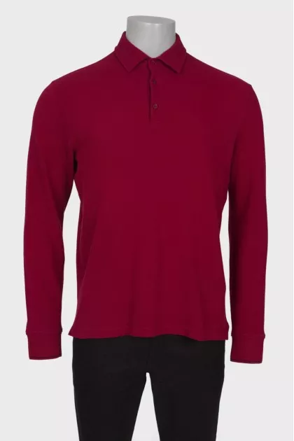 Men's crimson polo jumper