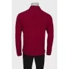 Men's crimson polo jumper
