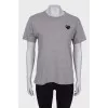 T-shirt with heart patch