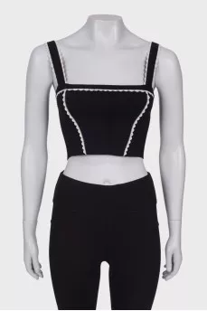 Black ruffle top