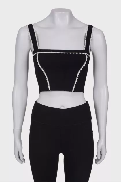 Black ruffle top