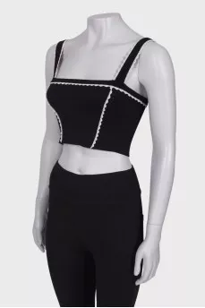 Black ruffle top
