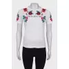 T-shirt with floral embroidery