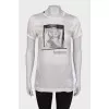 Silk T-shirt with print