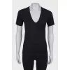 Black V-neck T-shirt