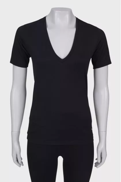 Black V-neck T-shirt