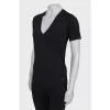 Black V-neck T-shirt