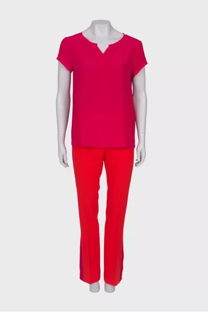 Suit silk T-shirt and trousers
