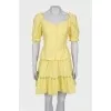 Yellow blouse and skirt suit