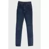 High rise blue jeans