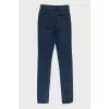 High rise blue jeans