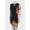 Silk dress with abstract print