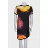 Silk dress with abstract print