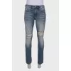 Ripped effect jeans for men