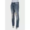 Ripped effect jeans for men
